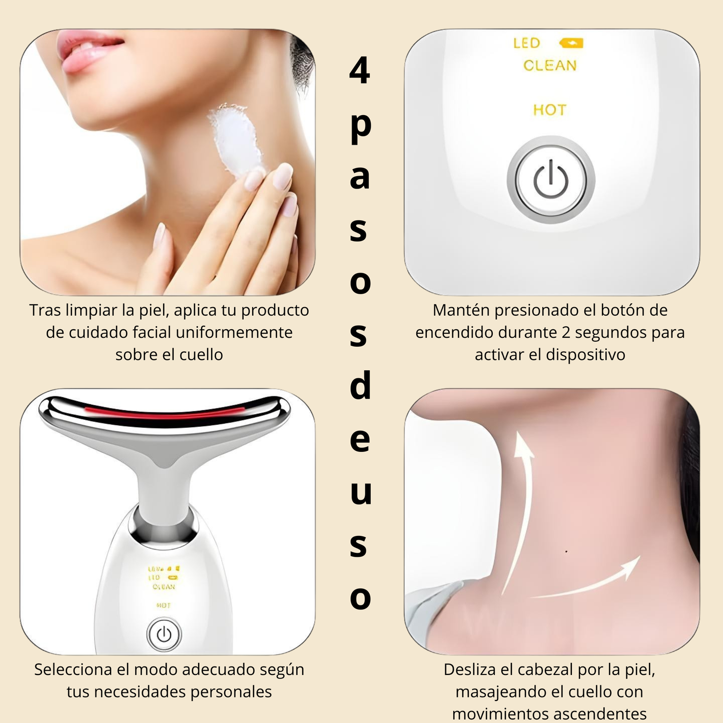 Masajeador Facial EMS LED