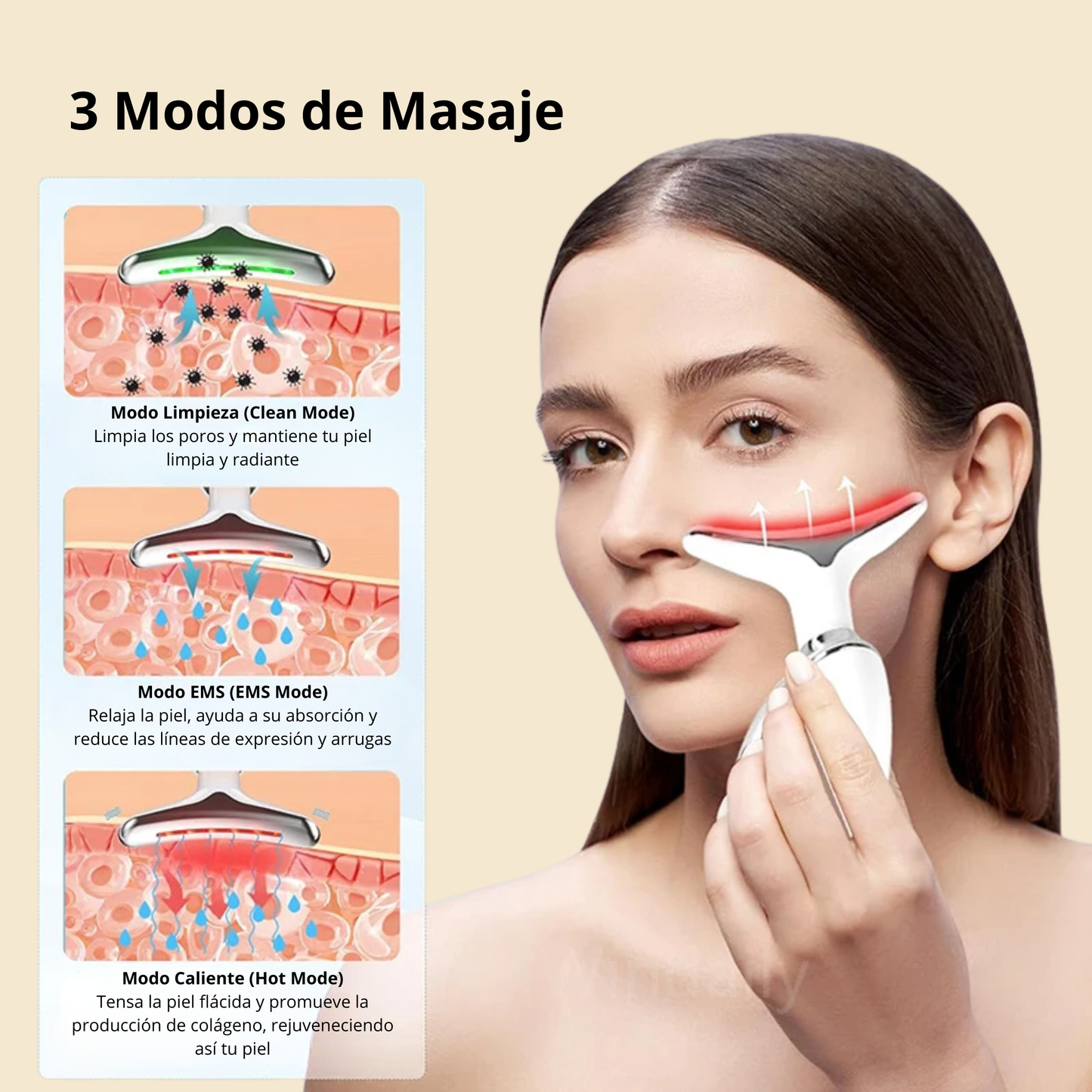 Masajeador Facial EMS LED
